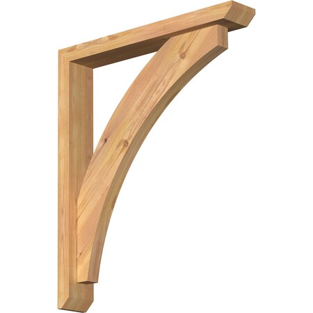 Ekena Millwork Thorton Slat Smooth Bracket w/ Offset Brace, Western Red Cedar, 3 1/2"W x 22"D x 26"H BKT0402X22X26THR06SWR